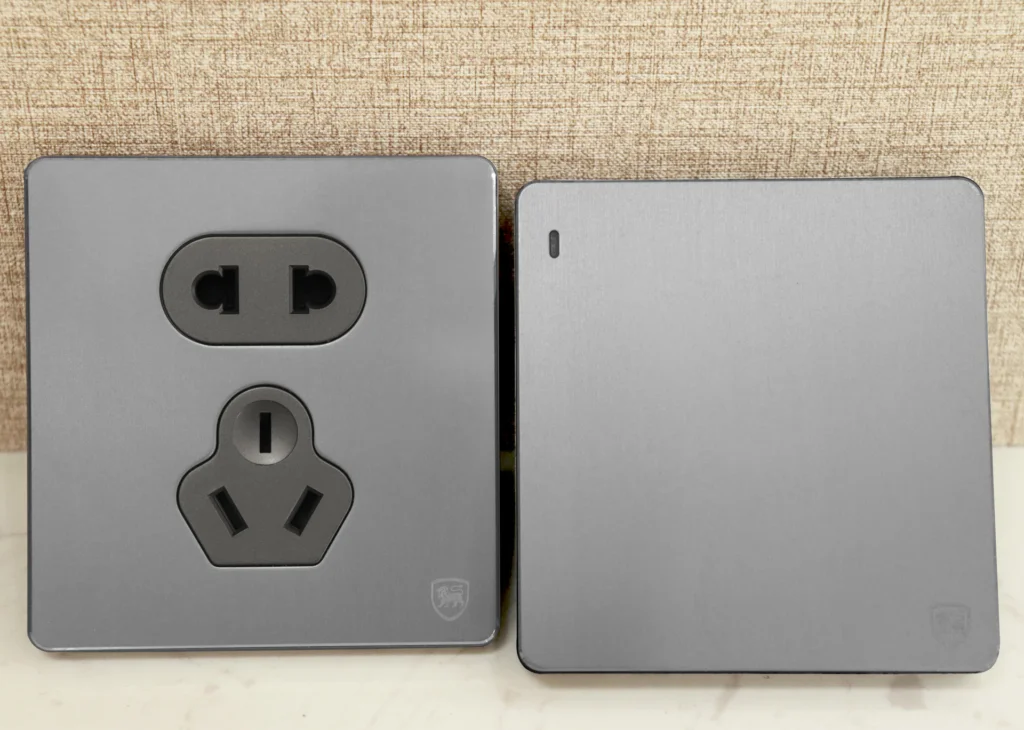 Switch & Socket Panel - Anodized aluminum finish