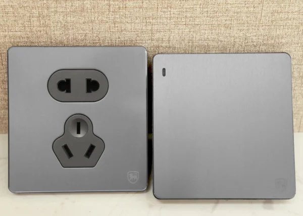 Switch & Socket Panel- Anodized aluminum finish